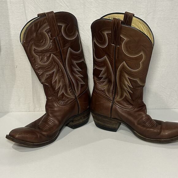 Cat\'s Paw Brown Leather Cowboy Boots Mens Size 11 Western Square toe main image 9